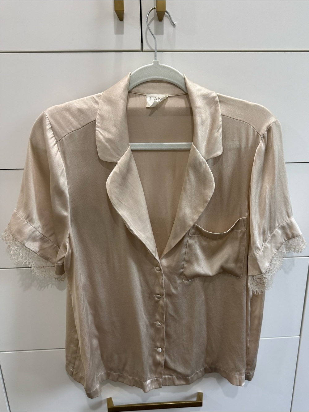 Cami NYC 92% silk blouse in oat colour